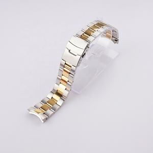 <span class=keywords><strong>Bracelet</strong></span> de montre en acier inoxydable 316L massif, maillons incurvés, couleur or moyen, 22 mm de haut, pour Seik <span class=keywords><strong>SKX</strong></span> 007/009, style luxueux - Product Image 2