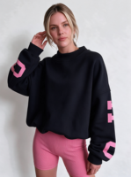 Sweat-shirt à col montant pour femme avec logo personnalisé, coupe décontractée, en molleton de coton brodé, pull oversize