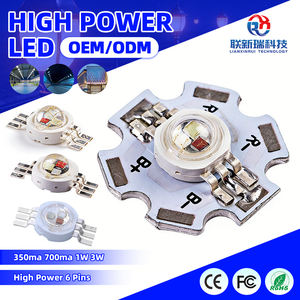 高功率 6 引脚 350ma 700ma 1 W 3 W bridgleux Epistar episeds RGB LED 芯片 - Product Image 1