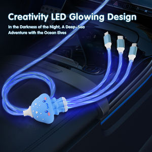 Animal marino <span class=keywords><strong>pulpo</strong></span> RGB que fluye luz hacia arriba Cable de cargador Cable de coche luminoso Luz Led USB C Cable de carga - Product Image 4