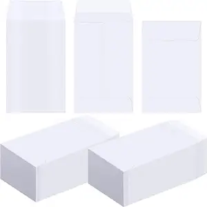 White 100 Padded Envelopes Small Coin Envelopes White Paper Self-Adhesive Money Envelopes For Coin And Seed