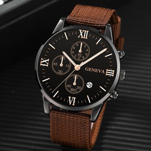 Men's Gift Set Watch Bracelet 4 Pieces Quartz <b>Calendar</b> Wristwatch Sports Watch Father'S Day Gift Black Brown Rose Gold - Product Image 2