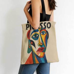 Bolso Tote Ligero con Estampado de Retrato Cubista de <span class=keywords><strong>Picasso</strong></span>, Bolso de Hombro Informal, Adecuado para Viajes, Compras y Desplazamientos Diarios - Product Image 1