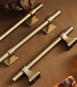 French Solid H59 Brass Antique Brass T bar Trapezoidal Cabinet <strong>Door</strong> Handles Kitchen Handles Cabinets Drawer Wardrobe Pull Handle - Product Image 3