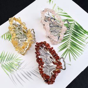 Nouveau produit cristal de guérison naturelle bricolage artisanat fait à la main papillon gravier épingle à cheveux pour les femmes bijoux cadeaux - Product Image 2