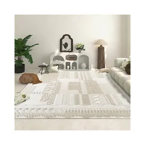 Özelleştirilmiş benzersiz Stylepoly propylene ve polyester basit rahat kalın oturma odası dekor büyük halı zemin ve kilim