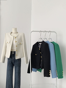 <span class=keywords><strong>Giacca</strong></span> <span class=keywords><strong>di</strong></span> <span class=keywords><strong>Tweed</strong></span> elegante Casual da donna primavera e autunno <span class=keywords><strong>giacca</strong></span> a maniche lunghe con Design personalizzato - Product Image 2