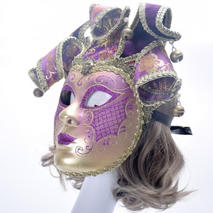 <span class=keywords><strong>Masque</strong></span> Vintage complet de luxe, <span class=keywords><strong>masque</strong></span> vénitien violet avec paillettes, Costume de carnaval, masques de fête - Product Image 4