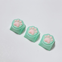 Capuchons de touches personnalisés pour clavier mécanique, motif patte de chat colorée, style anime kawaii, axe croisé, rose cyan