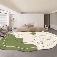 Tapis moderne abstrait 3D haut de gamme en fausse fourrure de cachemire, écologique, antidérapant, doux et rembourré en polyester pour salon