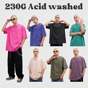 <span class=keywords><strong>T-shirt</strong></span> Oversize Stile Vintage di Alta Qualità Personalizzate, Lavaggio Acido, 100% Cotone, Taglie Forti, Stampa DTG Grafica per Uomo - Product Image 2