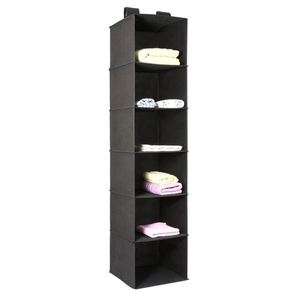 Organisateur suspendu à 6 étagères, étagères de placard pliables, bacs de rangement en tissu pour chambre, dortoir, maison - Product Image 1