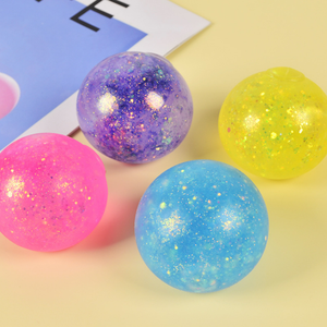 Balle anti-stress Muymuz SL006 pour enfants et adultes, 6 cm, TPR, Maltose, ronde, bleue, cube, jouet sensoriel - Product Image 1