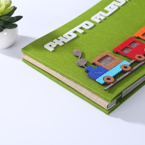 Cổ Retro <span class=keywords><strong>Train</strong></span> Phim Hoạt Hình Cảm Thấy Album Ảnh Tinh Tế Trẻ Em Của Tăng Trưởng Kỷ Niệm Quà Tặng PVC Vải Giấy Cuốn Sách Cho Đám Cưới - Product Image 4