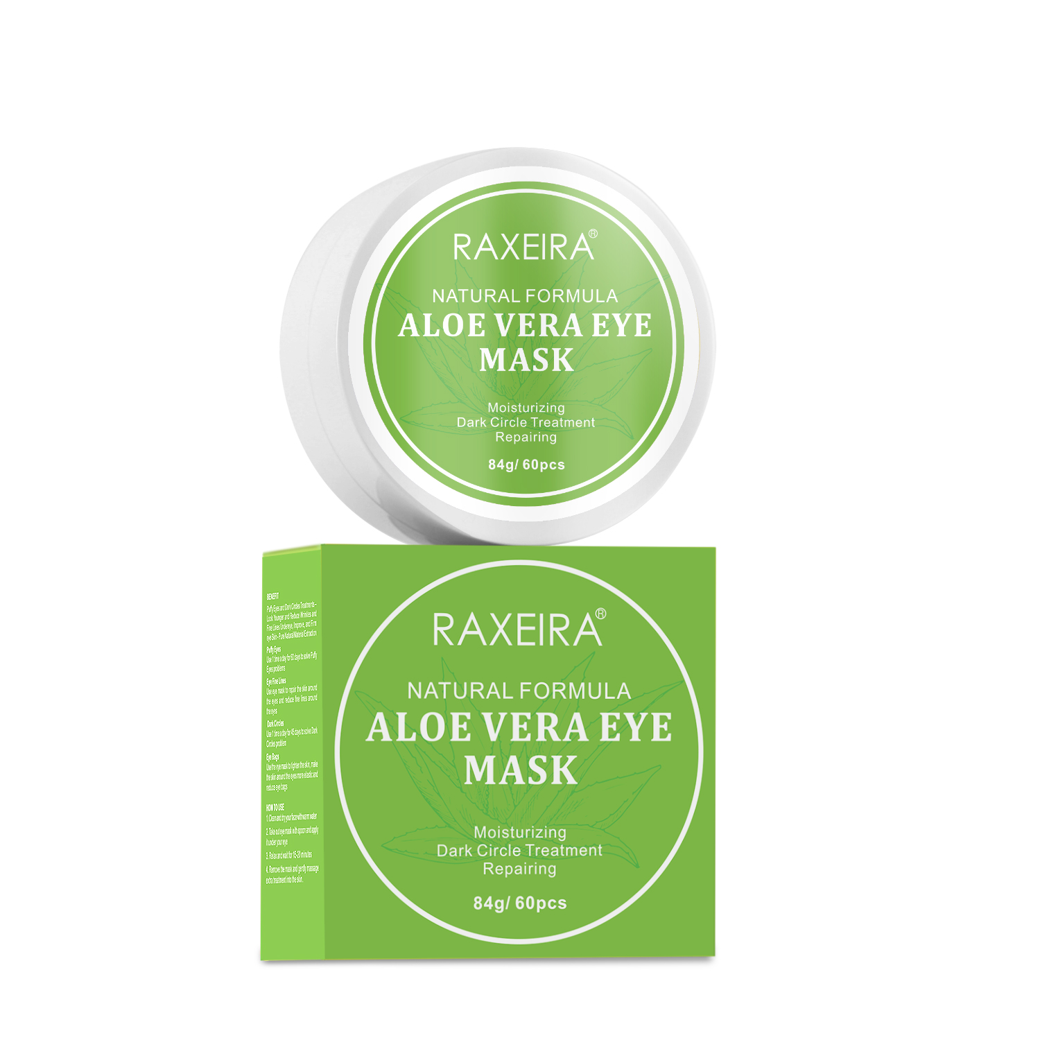 Masque pour les yeux en gel Aloe Vera de marque privée Hyaluronate Aloe Vera Crystal Eyes Masques relaxants pour les yeux Aloe Vera