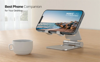 Support de bureau pliable et réglable en alliage d'aluminium pour téléphone et tablette de 4 à 10 pouces, personnalisable OEM, boîte couleur, étanche et flexible