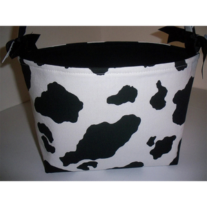 Neues Design Tierdruck-Osterkorb Niedlicher Schwarzer Korb mit Schleifenakzenten Kuh-, Leopard- und Tarnmuster Leerer Kinder-Süßigkeiten-Aufbewahrungsbeutel - Product Image 1