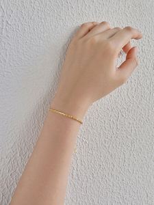 Dylam New Trendy Minimalist Design Women 925 Sterling Silver 18K Gold Plated <b>Beaded</b> <b>Bracelets</b> - Product Image 3
