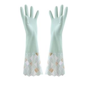 Guantes domésticos Yaxin de 42 cm, gruesos, impermeables, de PVC, para lavar platos, con forro polar, para limpieza de cocina - Product Image 2