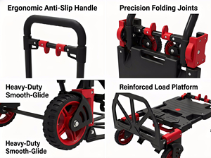 Gliway Heavy Duty Foldable 4-Wheel Hand Truck Portable Moving Dolly Multifunctional Hand Cart Warehouse Home Delivery OEM - Product Image 5