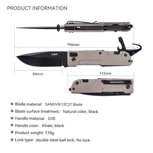 มีดพับอเนกประสงค์ <span class=keywords><strong>Sanrenmu</strong></span> 9052MUI-GV-T4 EDC รุ่นขายดี พร้อมที่เปิดขวด ที่ทุบกระจก สำหรับพกพาและกิจกรรมกลางแจ้ง - Product Image 5