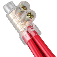 Bloc de bornes à ressort en laiton isolé transparent pour usage industriel, 2*6 MM, 100 pièces, 32A max. ampères continus, connexion par vis
