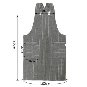 <span class=keywords><strong>Tablier</strong></span> en lin et coton pour femmes, bretelles réglables, rayé, <span class=keywords><strong>tablier</strong></span> de cuisine avec poches - Product Image 5