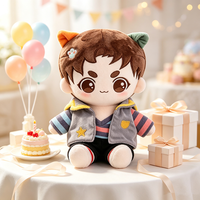 Poupée en peluche humanoïde personnalisée, mignonne et élégante, jouet en peluche de collection Kpop Star, design personnalisé, tenue interchangeable et amovible
