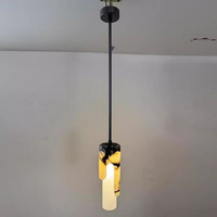 Luminaire suspendu en marbre OEM-Lustre à tête unique à longueur réglable pour comptoir de bar îlot de cuisine-avec UL