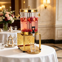 Serveur de boissons en acier inoxydable FLEY avec robinet et support surélevé pour restaurant, hôtel, service événementiel