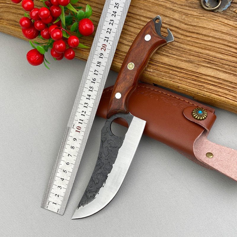 มีดเลาะกระดูกสีน้ำตาลพร้อมปลอก - ขนาด 5.3 นิ้ว