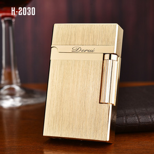 Briquet à gaz à roue de silex, flamme douce coulissante latérale, en métal de luxe, pour cadeau d'affaires, vente en gros, logo personnalisé - Product Image 3