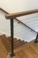 SS Kabel geländer Handläufe für Treppen Schwarze Drahtseil brüstungen Modernes kunden spezifisches Draht geländer für Balkon