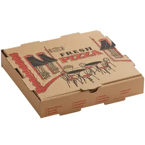 牛皮纸瓦楞定制廉价披萨盒工厂制造批发定制披萨外卖盒定制披萨盒