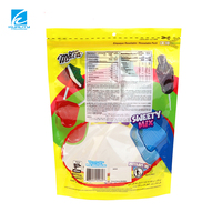 Pochette personnalisée à fermeture éclair avec fenêtre transparente, sac d'emballage alimentaire en plastique mat pour fruits secs, bonbons et snacks