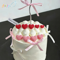 Klaar voor verzending, op voorraad, niet-toxisch, voedselveilig, 3D rode roze hartvormige jelly candy, Valentijnsdag/bruiloft taartdecoratie, eetbaar