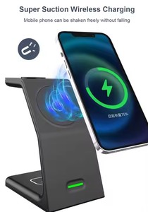<span class=keywords><strong>Cargador</strong></span> Inalámbrico Magnético 3 en 1 con PD <span class=keywords><strong>de</strong></span> 15 <span class=keywords><strong>W</strong></span>, Soporte Vertical para Teléfono Móvil con Carga para Auriculares y Reloj Inteligente - Product Image 3