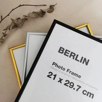 Cadre Photo Noir pour Affiches 30x40 40x50 50x70 A4, Cadres Simples en Métal avec Plexiglas, Fixation Murale ou Sur Table, Décoration Intérieure