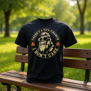 Camiseta con estampado trasero de Monkey There's A 99 Chance I Don't Care, ropa promocional - Product Image 3