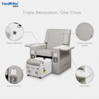 Fauteuil de pédicure moderne sans tuyauterie, avec bain de pieds anti-acétone, massage par vibration, dossier haut et fonction de relaxation électrique à remous