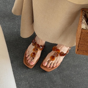 <span class=keywords><strong>Sandalias</strong></span> Planas Bohemias WETKISS de PU para Mujer, <span class=keywords><strong>Sandalias</strong></span> con Decoración de Piedras de Resina, <span class=keywords><strong>Sandalias</strong></span> Elegantes con Tiras Finas, <span class=keywords><strong>Sandalias</strong></span> de Playa Bohemias para Vacaciones - Product Image 6