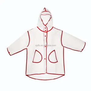 Plastic frosted EVA stylish cute rain coat with low prices for rainy day
