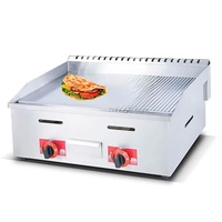 Équipement de cuisine professionnelle pour la restauration, plaque de cuisson au gaz Tenppanyaki BBQ avec 3 brûleurs