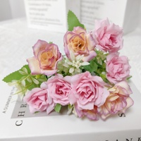 Mini bouquet de roses artificielles en soie pour décoration de mariage et de jardin, bouquet de mariée