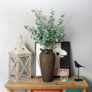 Décor de feuille <span class=keywords><strong>Moey</strong></span> de plante verte d'eucalyptus artificielle en soie de grande taille de haute qualité avec des détails élevés et un effet réaliste - Product Image 3