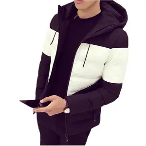Groothandel hoodie mannen gemonteerd-Gratis Verzending Winter Slim Fit Tiener Mannen Fashion Parka Hoodies Jas Heren Jas