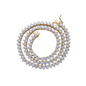 Cadena de circonitas de 4 mm con tres garras de una sola fila, pulsera de tenis con cadena de garras de tres puntas de una sola fila, collar de moda Tanjing Lijing - Product Image 4