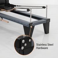 Machine de Pilates Reformer à rail complet, durable, avec logo personnalisé, cadre en alliage d'aluminium, équipement de fitness pour studio, OEM ODM