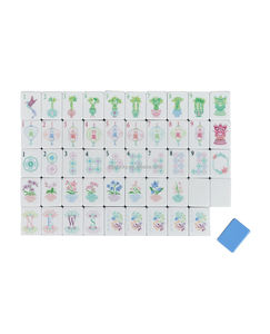 2026 Jeu de tuiles de mahjong américain en acrylique, personnalisé, bleu, à quatre couches, gravé, de voyage, 160 tuiles - Product Image 5