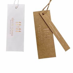 Wholesale Custom Embossed Fold Over Hang <b>Tags</b> for Clothing Jewelry <b>Gift</b> Packaging with Recycled Materials and Custom Logo - Product Image 5
